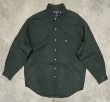 画像1: 90'S RALPH LAUREN POLO SPORT "LOWELL SPORT" ツイル レギュラーカラーシャツ ダークグリーン (VINTAGE)