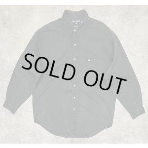 画像: 90'S RALPH LAUREN POLO SPORT "LOWELL SPORT" ツイル レギュラーカラーシャツ ダークグリーン (VINTAGE)