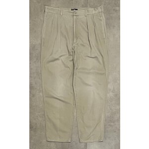 画像: 90'S RALPH LAUREN "ボックスロゴ" ツープリーツ チノパンツ ベージュ (VINTAGE)