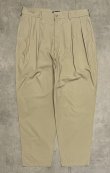 画像1: 90'S RALPH LAUREN "クレストロゴ" ツープリーツ ポプリンパンツ ベージュ TALONジップ USA製 (VINTAGE)