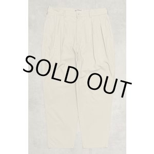 画像: 90'S RALPH LAUREN "クレストロゴ" ツープリーツ ポプリンパンツ ベージュ TALONジップ USA製 (VINTAGE)