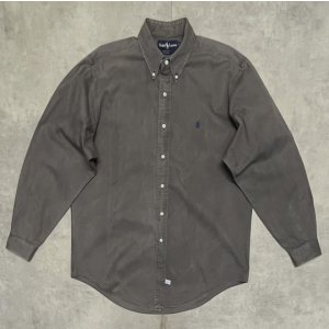 画像: 90'S RALPH LAUREN ツイル BDシャツ チャコール USA製 (VINTAGE)