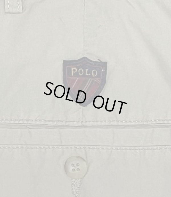 画像5: 90'S RALPH LAUREN "クレストロゴ" ツープリーツ ポプリンパンツ ベージュ TALONジップ USA製 (VINTAGE)