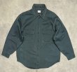 画像1: 60'S SEARS "LUSTER CHINO" コットン100% ワークシャツ ダークグリーン (VINTAGE)