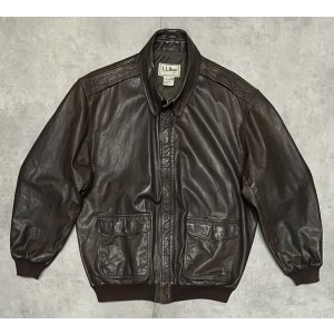 画像: 90'S LL Bean "A-2" レザー フライトジャケット ダークブラウン TALONジップ USA製 (VINTAGE)
