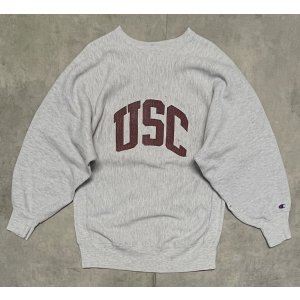 画像: 90'S CHAMPION "USC" 刺繍タグ リバースウィーブ グレー USA製 (VINTAGE)
