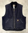 画像1: CARHARTT 裏地キルティング ダックベスト ネイビー (VINTAGE)