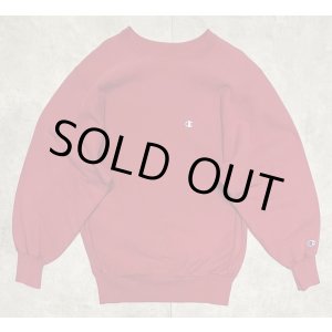 画像: 90'S CHAMPION 刺繍タグ リバースウィーブ 無地 ダークレッド USA製 (VINTAGE)