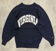 画像1: 90'S CHAMPION "VIRGINIA" 刺繍タグ リバースウィーブ ネイビー USA製 (VINTAGE)