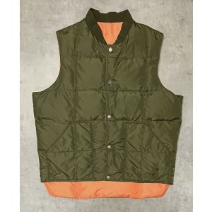 画像: 70'S SEARS リバーシブル ダウンベスト オリーブ/オレンジ (VINTAGE)