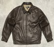 画像1: 90'S RALPH LAUREN チンスト付き 裏地付き レザー ドリズラージャケット ブラウン (VINTAGE)