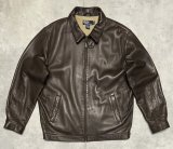 画像: 90'S RALPH LAUREN チンスト付き 裏地付き レザー ドリズラージャケット ブラウン (VINTAGE)