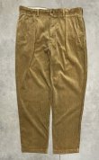 画像1: 90'S RALPH LAUREN "ANDREW PANT" ツープリーツ 太畝 コーデュロイパンツ タン (VINTAGE)