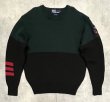 画像1: 90'S RALPH LAUREN "SUICIDE SKI" ウール100% ローゲージ ニット ダークグリーン/ブラック (VINTAGE)