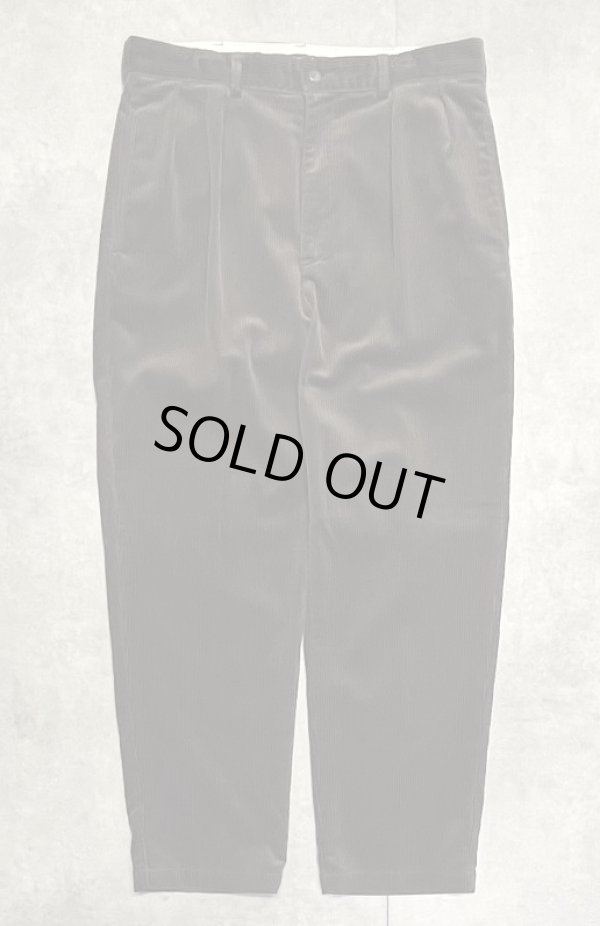 画像1: 90'S RALPH LAUREN "ANDREW PANT" ツープリーツ 太畝 コーデュロイパンツ ブラウン (MINT CONDITION)