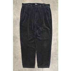 画像: 90'S RALPH LAUREN "ANDREW PANT" ツープリーツ 太畝 コーデュロイパンツ ネイビー (VINTAGE)