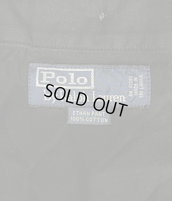 画像2: 90'S RALPH LAUREN "ETHAN PANT" ツープリーツ 太畝 コーデュロイパンツ ブラック (VINTAGE)