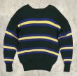 画像3: 90'S RALPH LAUREN ウール100% ローゲージ ボーダーニット ダークグリーン (VINTAGE)