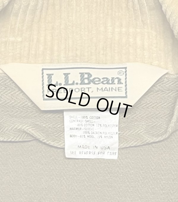 画像2: 80'S LL Bean 三角タグ 襟コーデュロイ ヘリンボーンツイル カバーオール カーキ USA製 (VINTAGE)