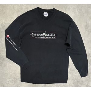 画像: 90'S LEXIS NEXIS "MISSION POSSIBLE" 袖プリント 長袖 Tシャツ ブラック (VINTAGE)
