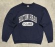 画像1: 90'S SOFFE "HILTON HEAD ISLAND" 前Vガゼット付き スウェットシャツ ネイビー (VINTAGE)