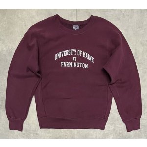 画像: 90'S MV SPORT "UNIVERSITY OF MAINE" ヘビーウエイト スウェットシャツ バーガンディ (VINTAGE)