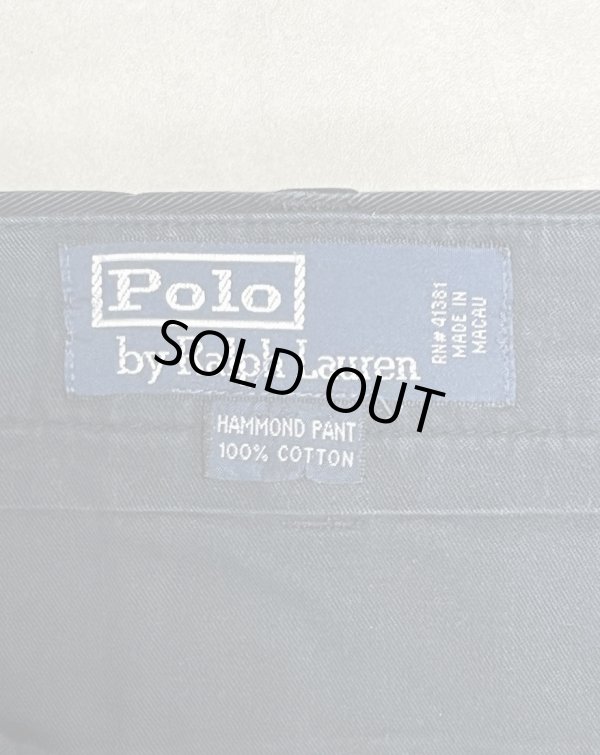 画像2: 90'S RALPH LAUREN "HAMMOND PANT" ツープリーツ チノパンツ ブラック W36L30 (VINTAGE)