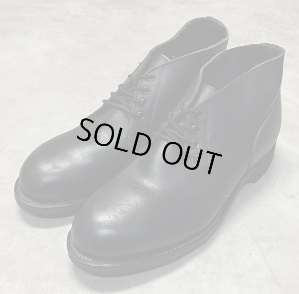 画像1: 90'S アメリカ軍 US NAVY "ADDISON SHOE CO製" スチールトゥ レザー チャッカブーツ ブラック (DEADSTOCK)