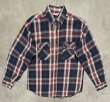 画像1: 80'S WEAR GUARD 三角タグ ヘビーフランネル ワークシャツ チェック柄 USA製 (VINTAGE)