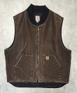 画像1: 00'S CARHARTT 裏地キルティング ダックベスト フェードブラウン (VINTAGE)