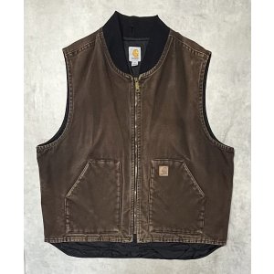 画像: 00'S CARHARTT 裏地キルティング ダックベスト フェードブラウン (VINTAGE)
