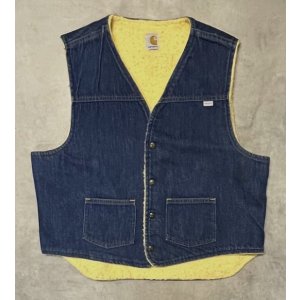 画像: 80'S CARHARTT 裏地ボア デニムベスト インディゴ USA製 (VINTAGE)