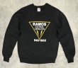 画像1: 80'S JERZEES ラグランスリーブ 両面プリント スウェットシャツ ブラック USA製 (VINTAGE)