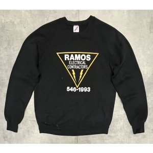 画像: 80'S JERZEES ラグランスリーブ 両面プリント スウェットシャツ ブラック USA製 (VINTAGE)