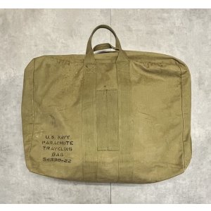 画像: 40'S アメリカ軍 US NAVY "PARACHUTE TRAVELING BAG" キャンバスバッグ KWIKアルミジップ カーキ (VINTAGE)
