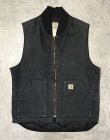 画像1: CARHARTT 裏地キルティング ダックベスト フェードブラック (VINTAGE)