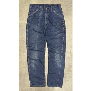 画像: 70'S UNKNOWN ストアブランド 裏地キルティング デニム ペインターパンツ SCOVILLジップ インディゴ (VINTAGE)