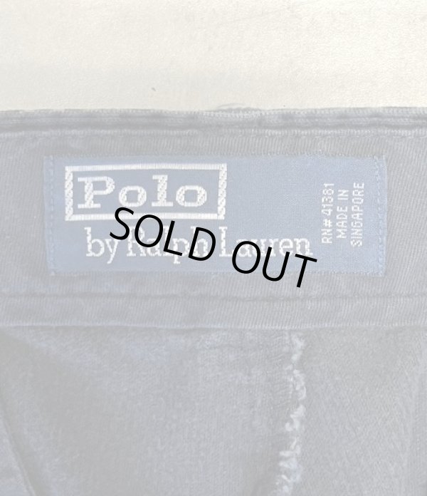 画像2: 90'S RALPH LAUREN ノープリーツ コーデュロイパンツ ブラック W34L30 (VINTAGE)