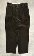 画像1: 90'S RALPH LAUREN "ANDREW PANT" ツープリーツ 太畝 コーデュロイパンツ ダークブラウン (VINTAGE)