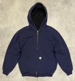 画像1: CARHARTT 裏地サーマル ダブルフェイス フルジップパーカー ネイビー (VINTAGE)