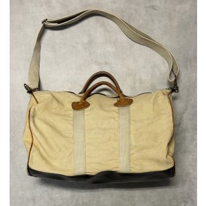 画像: 80'S LL Bean ギザタグ キャンバス/レザー ダッフルバッグ タン USA製 (VINTAGE)