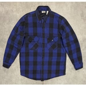 画像: 90'S FIVE BROTHER 裏地キルティング ヘビーフランネル ワークシャツ チェック柄 (VINTAGE)