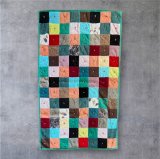 画像: ヴィンテージ コーデュロイ パッチワーク キルト ラグ 147cm x 92cm (VINTAGE)