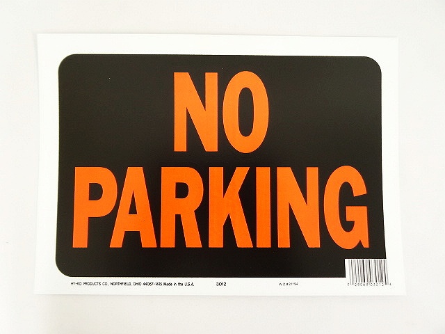 画像: USA製 プラスチックサインプレートステッカー NO PARKING 「Accessorie」 入荷しました。