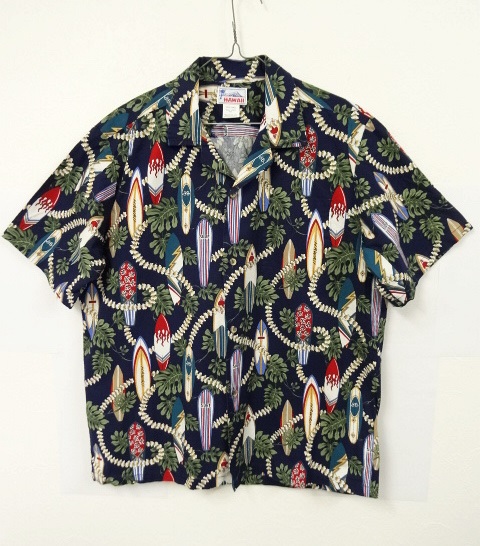 画像: HAWAII ロングボード柄 コットン アロハシャツ USA製 (VINTAGE) 「S/S Shirt」 入荷しました。