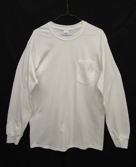 画像: GILDAN ポケット付き ロングスリーブ Tシャツ WHITE (NEW) 「T-Shirt」 入荷しました。