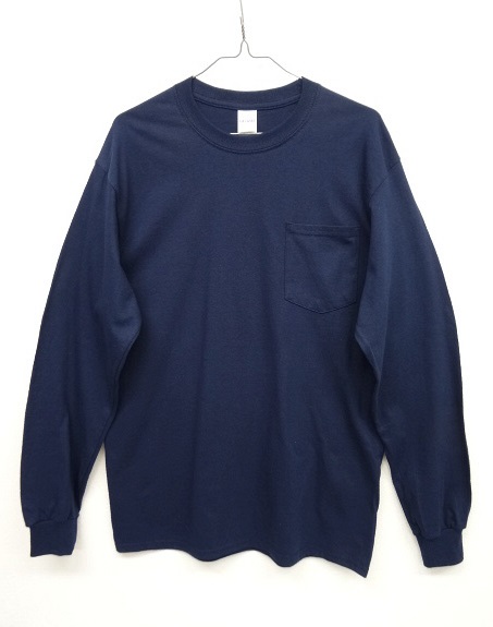 画像: GILDAN ポケット付き ロングスリーブ Tシャツ NAVY (NEW) 「T-Shirt」 入荷しました。