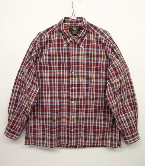 画像: 90'S RRL 初期 黒タグ ボタンダウン ボックスシャツ (VINTAGE) 「L/S Shirt」 入荷しました。