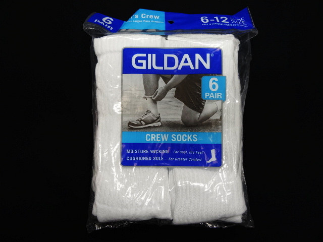 画像: GILDAN メンズ クルーソックス WHITE 6足セット (NEW) 「Accessorie」 入荷しました。