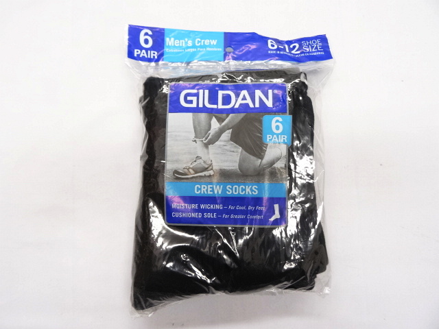 画像: GILDAN メンズ クルーソックス BLACK 6足セット (NEW) 「Accessorie」 入荷しました。